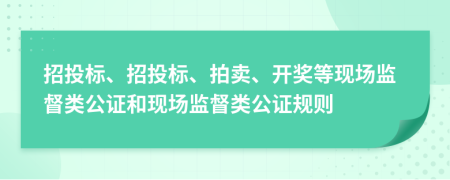 招投标、招投标、拍卖、开奖等现场监督类公证和现场监督类公证规则