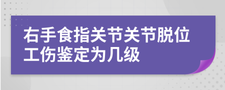 右手食指关节关节脱位工伤鉴定为几级