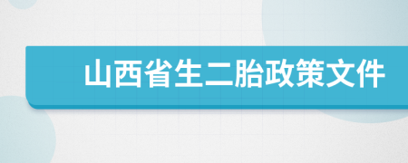 山西省生二胎政策文件