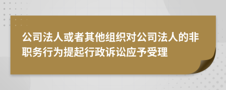 公司法人或者其他组织对公司法人的非职务行为提起行政诉讼应予受理