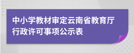 中小学教材审定云南省教育厅行政许可事项公示表