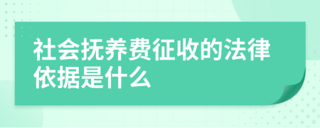 社会抚养费征收的法律依据是什么