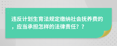 违反计划生育法规定缴纳社会抚养费的，应当承担怎样的法律责任？？