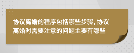 协议离婚的程序包括哪些步骤, 协议离婚时需要注意的问题主要有哪些