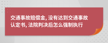 交通事故赔偿金, 没有达到交通事故认定书, 法院判决后怎么强制执行