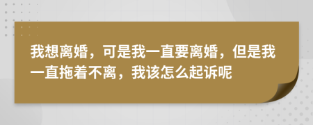 我想离婚，可是我一直要离婚，但是我一直拖着不离，我该怎么起诉呢