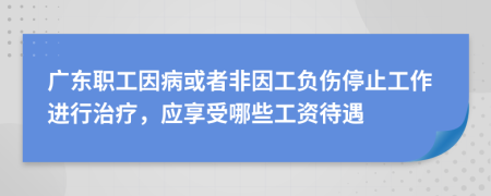 广东职工因病或者非因工负伤停止工作进行治疗，应享受哪些工资待遇
