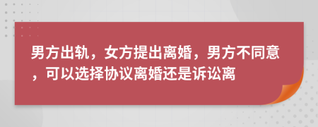 男方出轨，女方提出离婚，男方不同意，可以选择协议离婚还是诉讼离