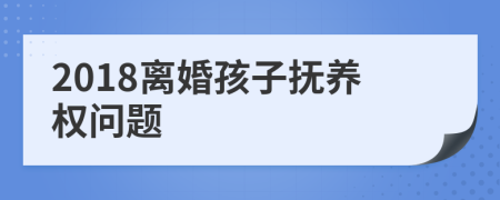 2018离婚孩子抚养权问题