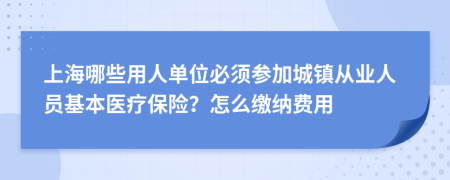 上海哪些用人单位必须参加城镇从业人员基本医疗保险？怎么缴纳费用