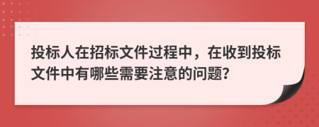 投标人在招标文件过程中，在收到投标文件中有哪些需要注意的问题？