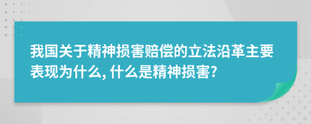 我国关于精神损害赔偿的立法沿革主要表现为什么, 什么是精神损害?