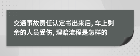 交通事故责任认定书出来后, 车上剩余的人员受伤, 理赔流程是怎样的