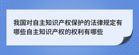 我国对自主知识产权保护的法律规定有哪些自主知识产权的权利有哪些