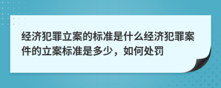 经济犯罪立案的标准是什么经济犯罪案件的立案标准是多少，如何处罚