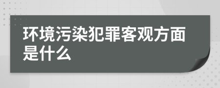 环境污染犯罪客观方面是什么