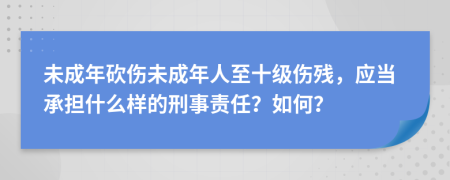 未成年砍伤未成年人至十级伤残，应当承担什么样的刑事责任？如何？