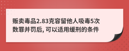 贩卖毒品2.83克容留他人吸毒5次数罪并罚后, 可以适用缓刑的条件