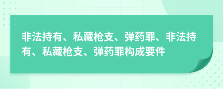 非法持有、私藏枪支、弹药罪、非法持有、私藏枪支、弹药罪构成要件