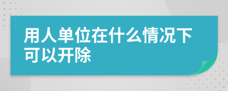 用人单位在什么情况下可以开除