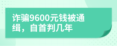 诈骗9600元钱被通缉，自首判几年