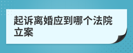 起诉离婚应到哪个法院立案
