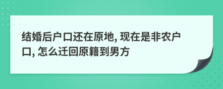 结婚后户口还在原地, 现在是非农户口, 怎么迁回原籍到男方
