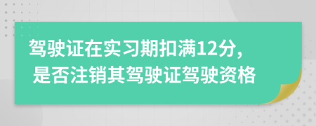 驾驶证在实习期扣满12分, 是否注销其驾驶证驾驶资格