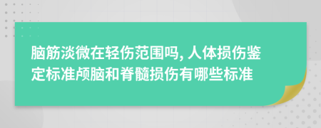 脑筋淡微在轻伤范围吗, 人体损伤鉴定标准颅脑和脊髓损伤有哪些标准