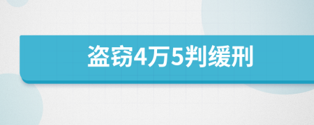 盗窃4万5判缓刑