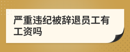 严重违纪被辞退员工有工资吗