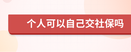 个人可以自己交社保吗