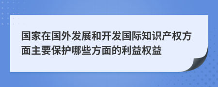 国家在国外发展和开发国际知识产权方面主要保护哪些方面的利益权益