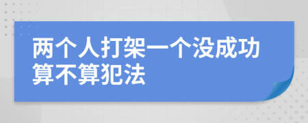 两个人打架一个没成功算不算犯法