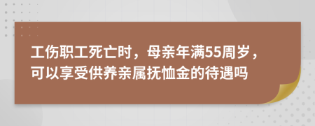 工伤职工死亡时，母亲年满55周岁，可以享受供养亲属抚恤金的待遇吗