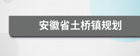 安徽省土桥镇规划