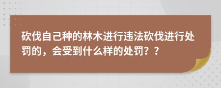 砍伐自己种的林木进行违法砍伐进行处罚的，会受到什么样的处罚？？