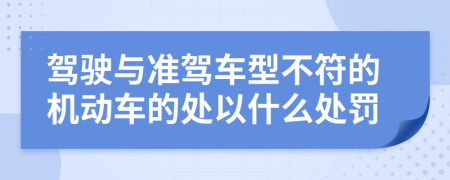 驾驶与准驾车型不符的机动车的处以什么处罚