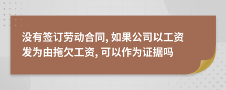 没有签订劳动合同, 如果公司以工资发为由拖欠工资, 可以作为证据吗