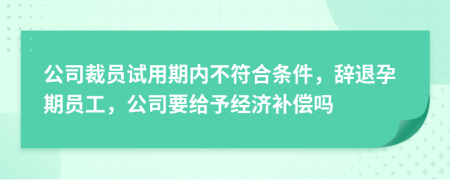 公司裁员试用期内不符合条件，辞退孕期员工，公司要给予经济补偿吗