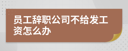 员工辞职公司不给发工资怎么办