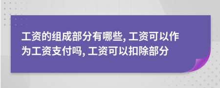 工资的组成部分有哪些, 工资可以作为工资支付吗, 工资可以扣除部分