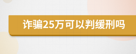 诈骗25万可以判缓刑吗