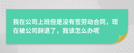 我在公司上班但是没有签劳动合同，现在被公司辞退了，我该怎么办呢