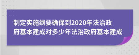 制定实施纲要确保到2020年法治政府基本建成对多少年法治政府基本建成