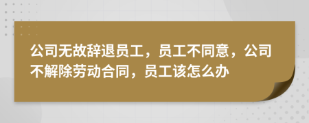 公司无故辞退员工，员工不同意，公司不解除劳动合同，员工该怎么办