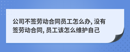 公司不签劳动合同员工怎么办, 没有签劳动合同, 员工该怎么维护自己