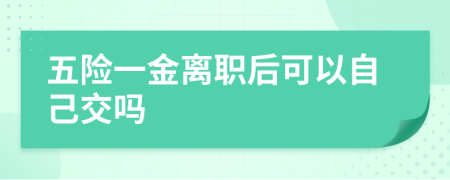 五险一金离职后可以自己交吗