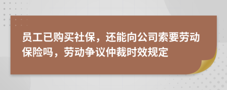 员工已购买社保，还能向公司索要劳动保险吗，劳动争议仲裁时效规定