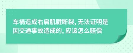 车祸造成右肩肌腱断裂, 无法证明是因交通事故造成的, 应该怎么赔偿